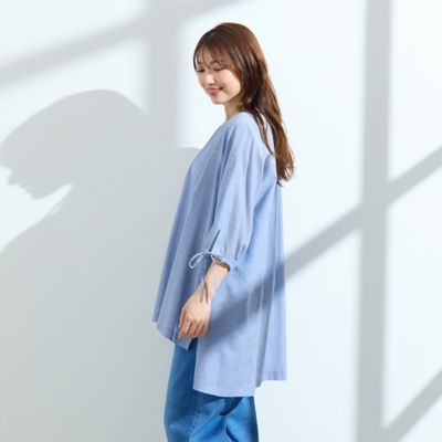 【接触冷感／手洗い可】バックロングブラウス（５１０３４５０４）