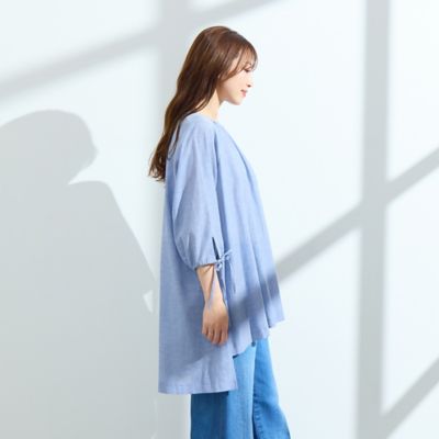 【接触冷感／手洗い可】バックロングブラウス（５１０３４５０４）