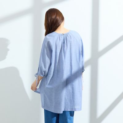 【接触冷感／手洗い可】バックロングブラウス（５１０３４５０４）