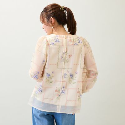 【セットアップ対応】パネル刺繍風ブラウス（５１０３４５０９）