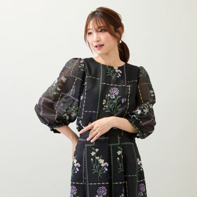 【セットアップ対応】パネル刺繍風ブラウス（５１０３４５０９）