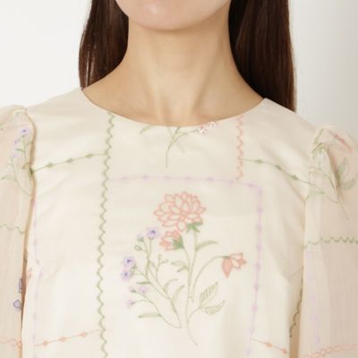 【セットアップ対応】パネル刺繍風ブラウス（５１０３４５０９）