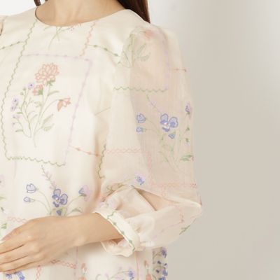 【セットアップ対応】パネル刺繍風ブラウス（５１０３４５０９）