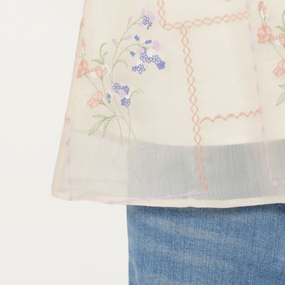 【セットアップ対応】パネル刺繍風ブラウス（５１０３４５０９）