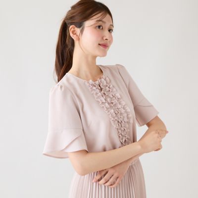 撥水／通気性◎】フロントフリルブラウス（51034601） | Rose 