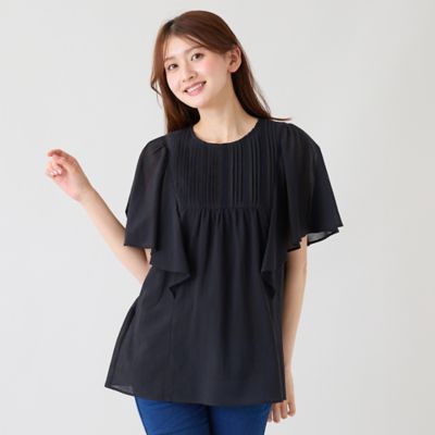 ピンタックヨーク綿シフォンブラウス（51034604） | Rose