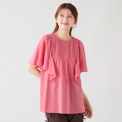 ピンタックヨーク綿シフォンブラウス（51034604） | Rose