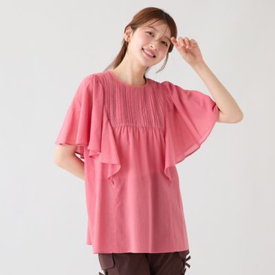 ピンタックヨーク綿シフォンブラウス（51034604） | Rose 