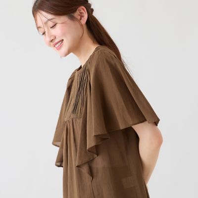ピンタックヨーク綿シフォンブラウス（51034604） | Rose