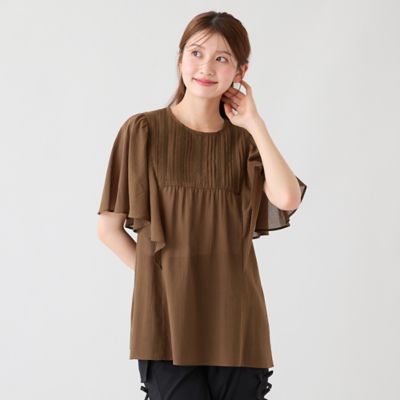 ピンタックヨーク綿シフォンブラウス（51034604） | Rose