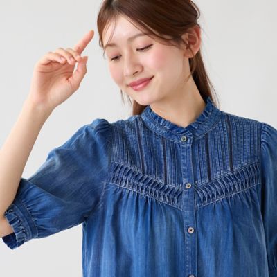 2．5オンスデニム軽やかブラウス（51034606） | Rose Tiara