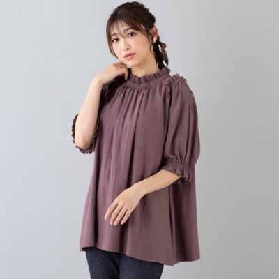 Rose Tiara シャツ ブラウス プリーツカラーブラウス レディース