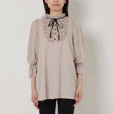 チュール切替チュニックブラウス（51035415） | Rose