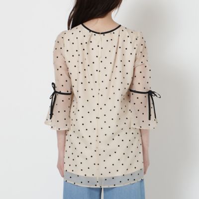 ドットフロッキーブラウス（51035505） | Rose Tiara