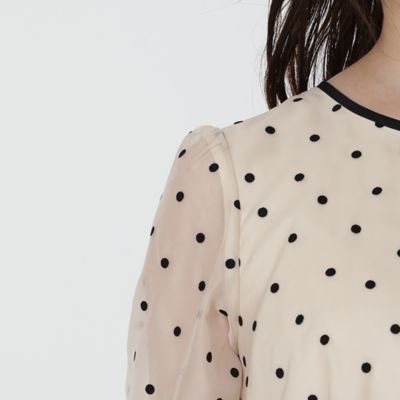 ドットフロッキーブラウス（51035505） | Rose Tiara (Women