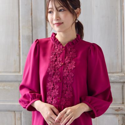 新品未使用　Chalmiere　クラシックコットンブラウス　半袖　赤　レッド クラシックコットンブラウス | Chalmiere | axes femme onlineshop