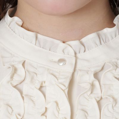 接触冷感／イージーケア／手洗いOK】フリルブラウス