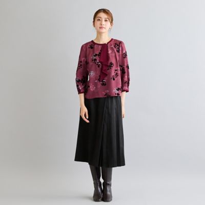 フロッキーフラワープリントブラウス（51035609） | Rose