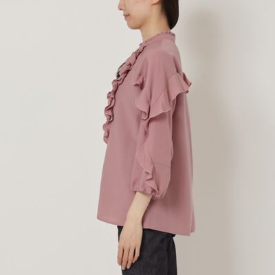 ダンガリーラッフルフリルブラウス（51036407） | Rose