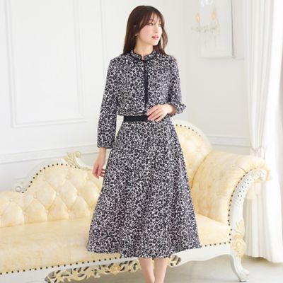 ＜Rose Tiara (Women/大きいサイズ)＞【セットアップ対応】フラワーパターンフレアスカート（５１０４２６０１）