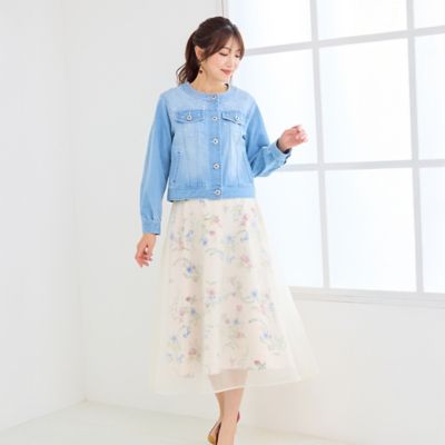 ＜Rose Tiara (Women/大きいサイズ)＞フラワープリントフレアスカート（５１０４２６０２）