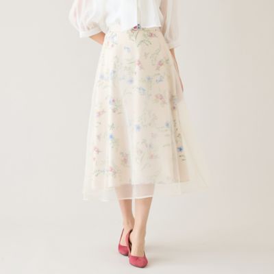 フラワープリントフレアスカート（51042602） | Rose Tiara