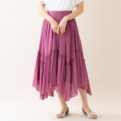 ＜Rose Tiara (Women/大きいサイズ)＞トリアセコットンランダムフレアスカート（５１０４３４０９）