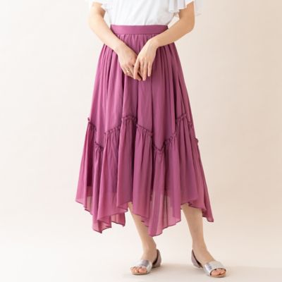 トリアセコットンランダムフレアスカート（51043409） | Rose
