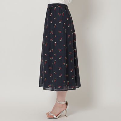 スズラン刺繍フラワースカート（５１０４３４１０） | ファッション 