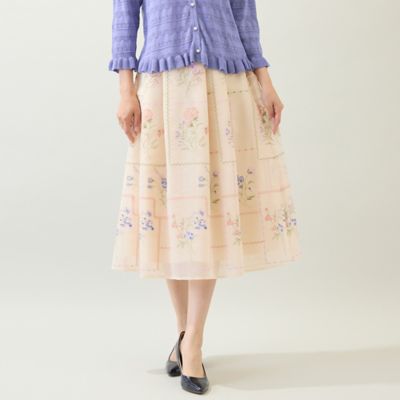 【セットアップ対応】パネル風刺繍スカート（５１０４４５０９）