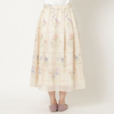 【セットアップ対応】パネル風刺繍スカート（５１０４４５０９）