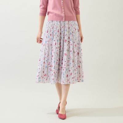 美品　大きいサイズ46 ローズティアラ　ウエストゴム　花柄スカート 美品 大きいサイズ 46 Rose Tiara ローズティアラ 小花柄