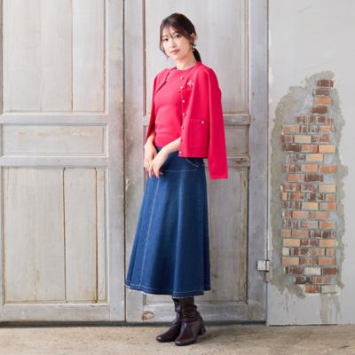新品✨大きいサイズ 46 Rose Tiara 刺繍デニムスカート W80 新品✨大きいサイズ 46 Rose Tiara 刺繍デニムスカート W80 新品