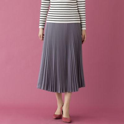 ハマーサテンプリーツスカート（５１０４６３１０） | ファッション 