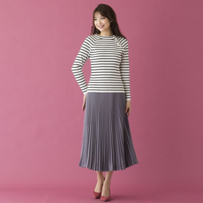 ハマーサテンプリーツスカート（５１０４６３１０） | ファッション 