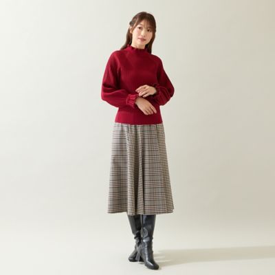 MIXチェックフレアスカート（51046502） | Rose