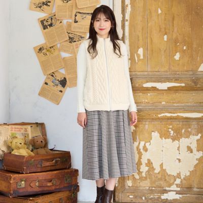 試着のみ　タグ付き Rose Tiara チェック柄フレアスカート 46 MIXチェックフレアスカート（51046502） | Rose