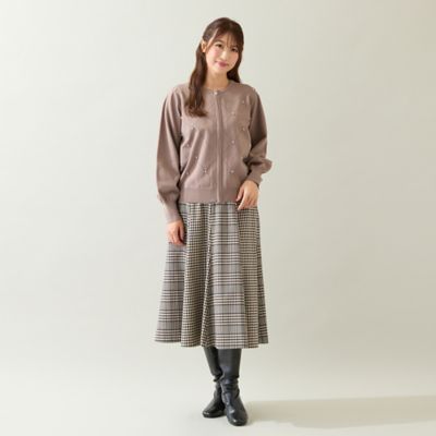 MIXチェックフレアスカート（51046502） | Rose