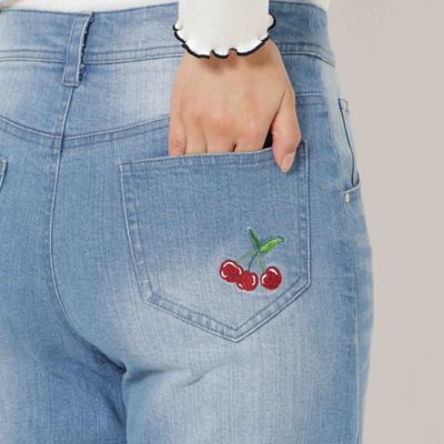 デニムローズ ワッペンボアパンツ Denim rose（デニムローズ）ワッペン