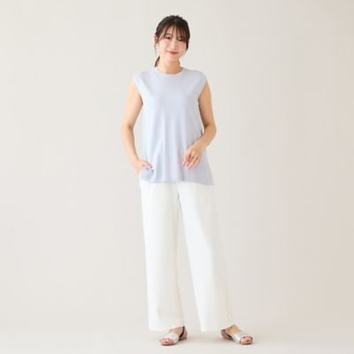 吸水速乾／接触冷感／UVカット】ワイドベルトパンツ