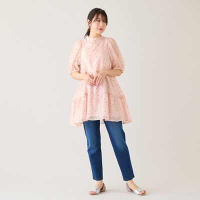 ＜Rose Tiara (Women/大きいサイズ)＞【伸縮性◎】ニットデニムパンツ（５１０５２６０１）