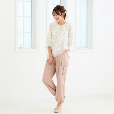 ＜Rose Tiara (Women/大きいサイズ)＞【撥水】スカラポケットカーゴパンツ（５１０５２６０３）