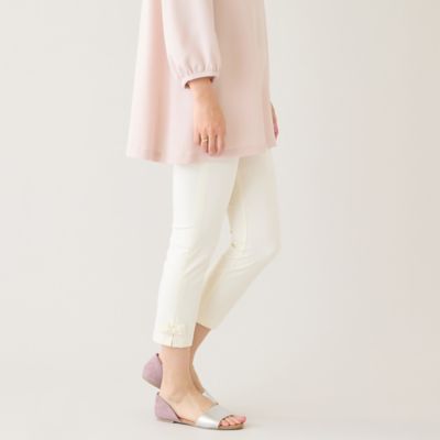 ＜Rose Tiara (Women/大きいサイズ)＞【定番人気】【伸縮性◎】裾サイドリボンレギンスパンツ（５１０５２６０７）