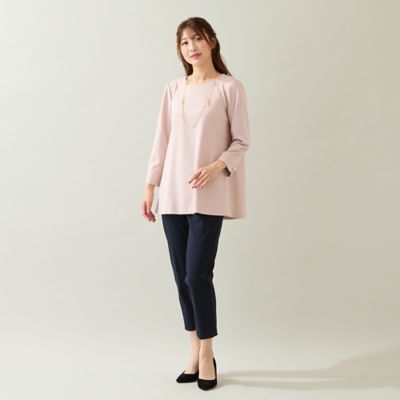 美品 大きいサイズ ローズティアラ ゴム テーパードパンツ 美脚パンツ】【速乾/防シワ/伸縮性◎】テーパードパンツ｜ローズ