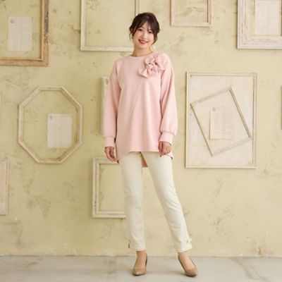 伸縮性◎／ストレッチ発熱】裾リボンレギンスパンツ（51056503