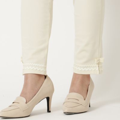 伸縮性◎／ストレッチ発熱】裾リボンレギンスパンツ（51056503