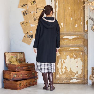 フード付き配色切替えコート（51086501） | Rose Tiara (Women