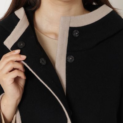 新品タグ付　ローズティアラ　異素材切替　コート　大きいサイズ46 Rose Tiara（ローズティアラ）の「異素材切替ダウンコート（ダウン