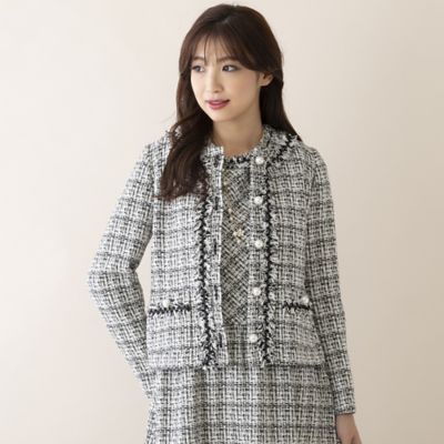 【美品】Rose Tiara ローズティアラ ファンシーツイードジャケット Rose Tiara ジャケット テーラードジャケット ファンシー