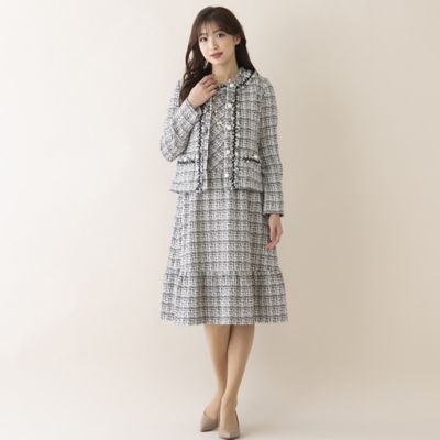 【美品】Rose Tiara ローズティアラ ファンシーツイードジャケット Rose Tiara ジャケット テーラードジャケット ファンシー